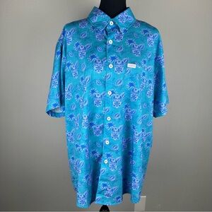 Dixxon Flannel Co Tiki Totem Shirt Mens XL Button Up Lightweight Hawaiian Party